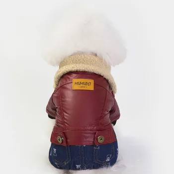 

Small Dog Clothes Thicker Pet Clothing Cartoon Costume Coat Outfits French Bulldog Print Dogs Cute Autumn Winter Red Boy Collar