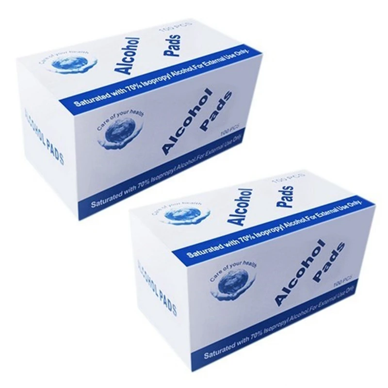 Портативный 200 шт спиртовой влажной салфетки Одноразовые дезинфекции Prep своп Pad