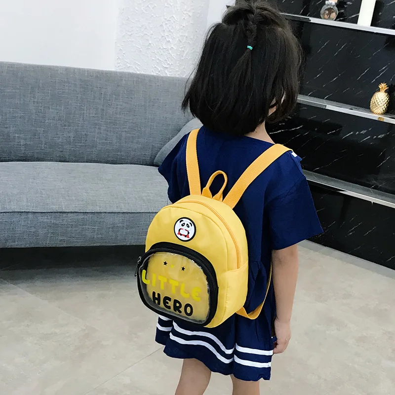 

2019 New Style Korean-style Children shuang bei bao Fashion Transparent Joint School Bag Outdoor Oxford Waterproof Backpack