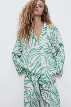 

2020 new Spring Summer European Printed female Shirt zaraing vadiming sheining Women's Printed Shirt streetwear BGB2144