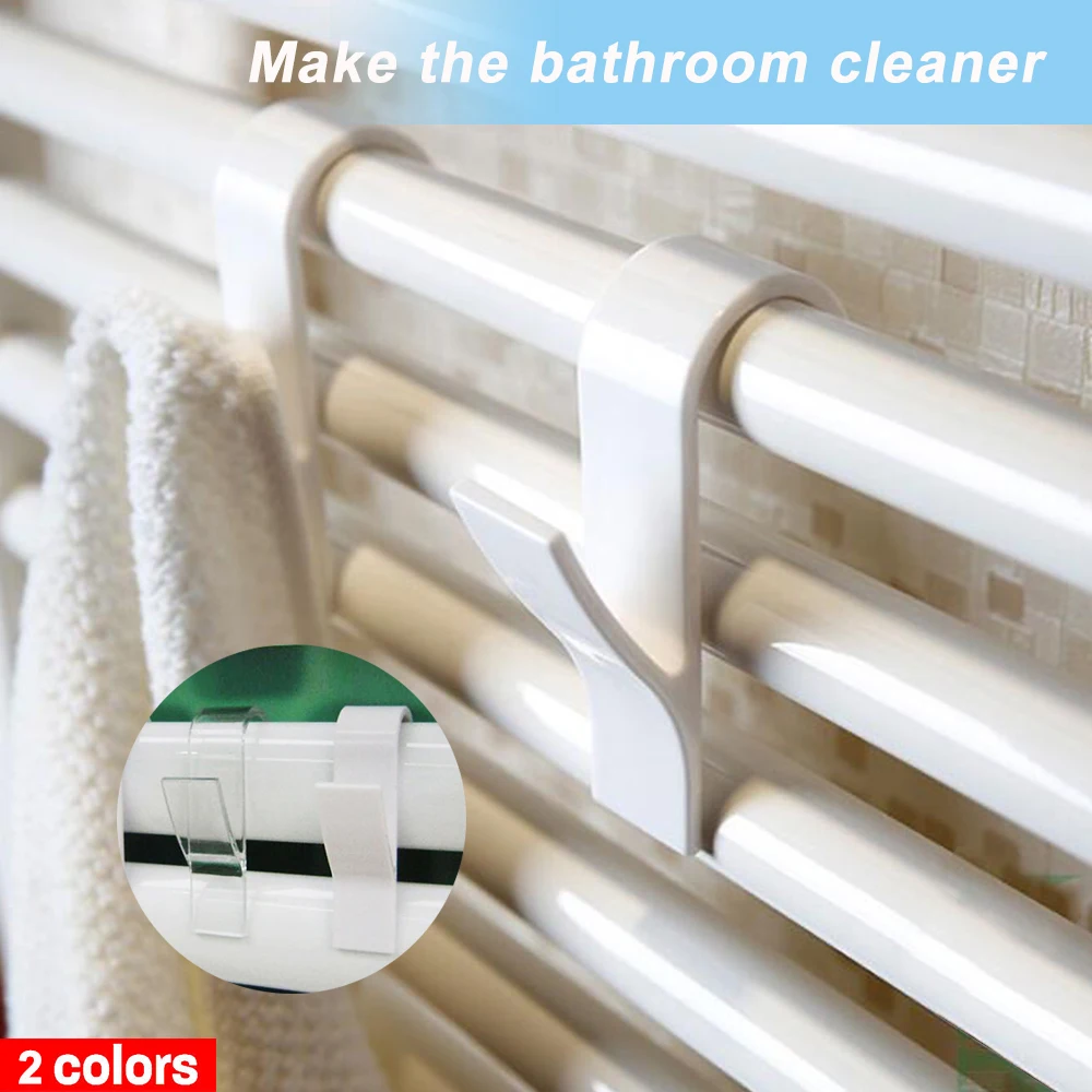 Clear/ White Heated Towel Hanger High Quality Rail Tubular Radiator Bath  Hook Holder Wet Towel Underwear Drying Hooks 3