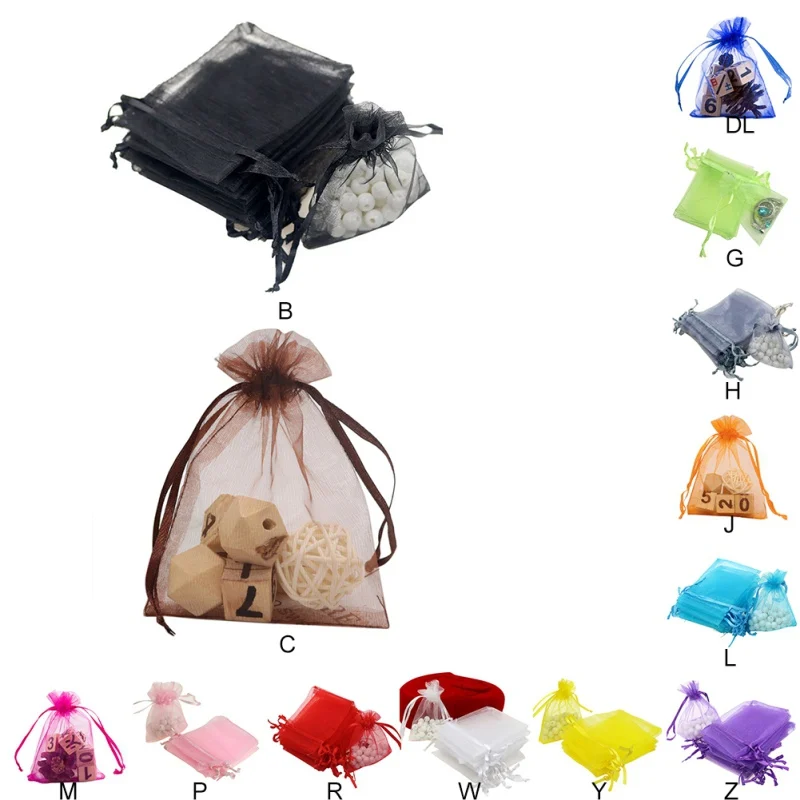 

New Organza Jewelry Gift Bag Drawstring Type Jewelry Portable Wedding Supplies Multi-colors Gift Wrap