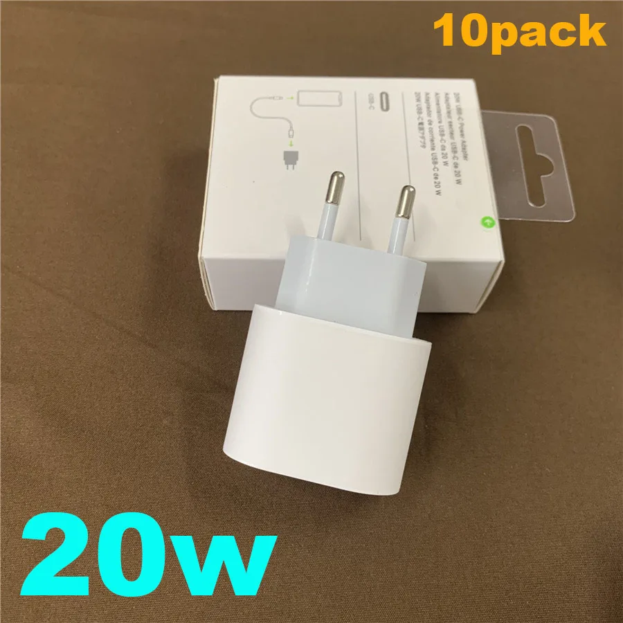 10 шт. 20 Вт быстрое зарядное устройство для iPhone 13 11 12 Pro Max i13 i12 USB Тип C ЕС США