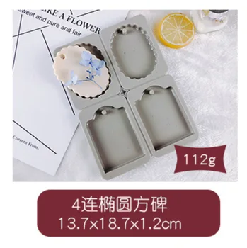 

Wax Mould Diy Silicone Mould Aromatherapy Gypsum Soap Form 4 Holes Ellipse Square Cake Baking Tool Handmade Candle Molds Making