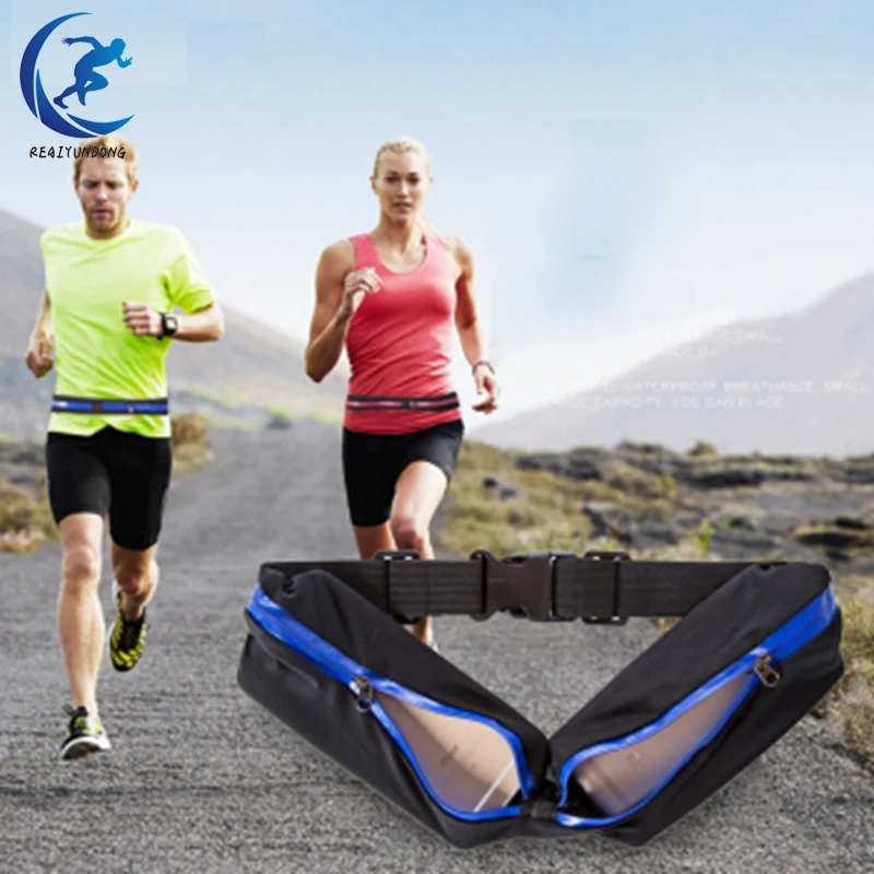 Поясная Сумка для бега водонепроницаемая с 2 расширяемыми карманами мужчин и