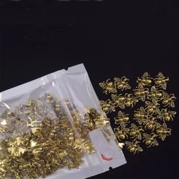 

50 Pcs Retro Copper Nail Rhinestones Metal 3D Nails Art Spider/Sun/Flower Decorations Rhinestones Studs Nail Art Accessories