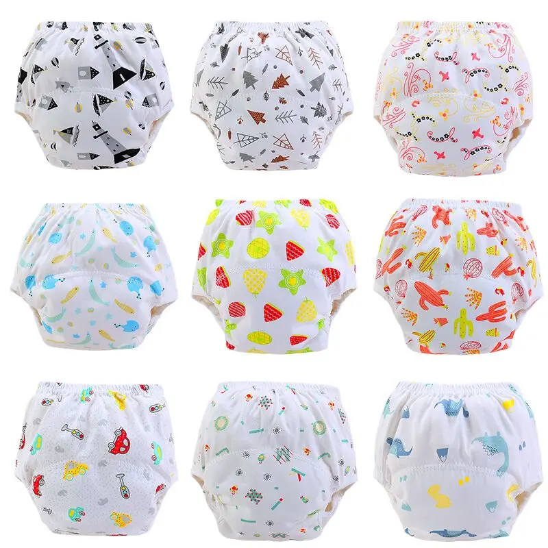 Lote de 5 pañales reutilizables para bebé, pantalones de entrenamiento, ropa interior lavable