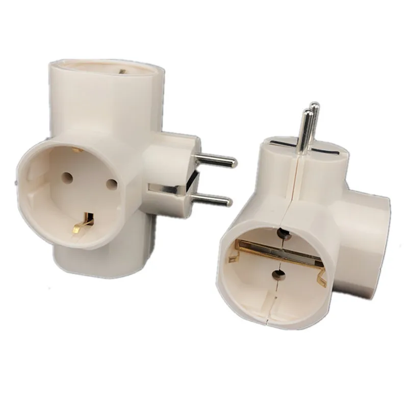 אירופאי האיחוד האירופי Plug Socket 1 כדי 3 דרכים ספליטר תקע מתאם אירו רוסיה גרמניה קוריאה נסיעות כוח מתאם 4.8 תקע