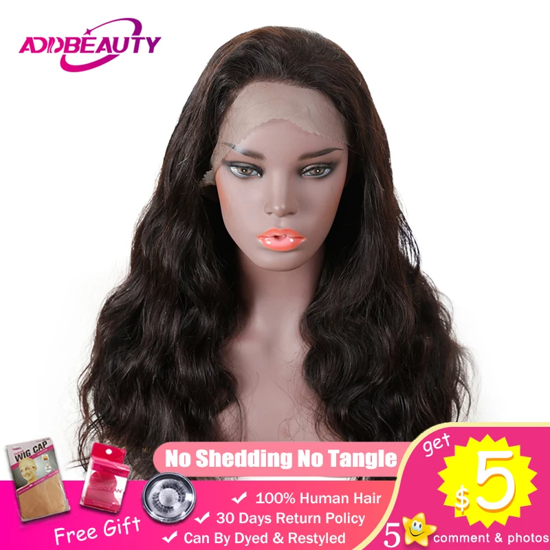 

360 Lace Frontal Wigs For Black Woman Body Wave Brazilian Remy Human Hair 180% Density Pre Plucked Natural Color Hairline