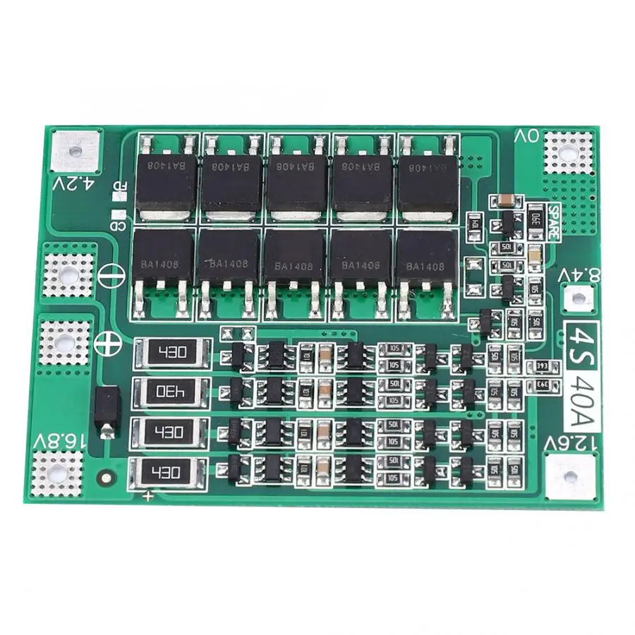 Флюоресцентная плата BMS PCB для защиты литиевых аккумуляторов 14 8 а 16 в 18650 с