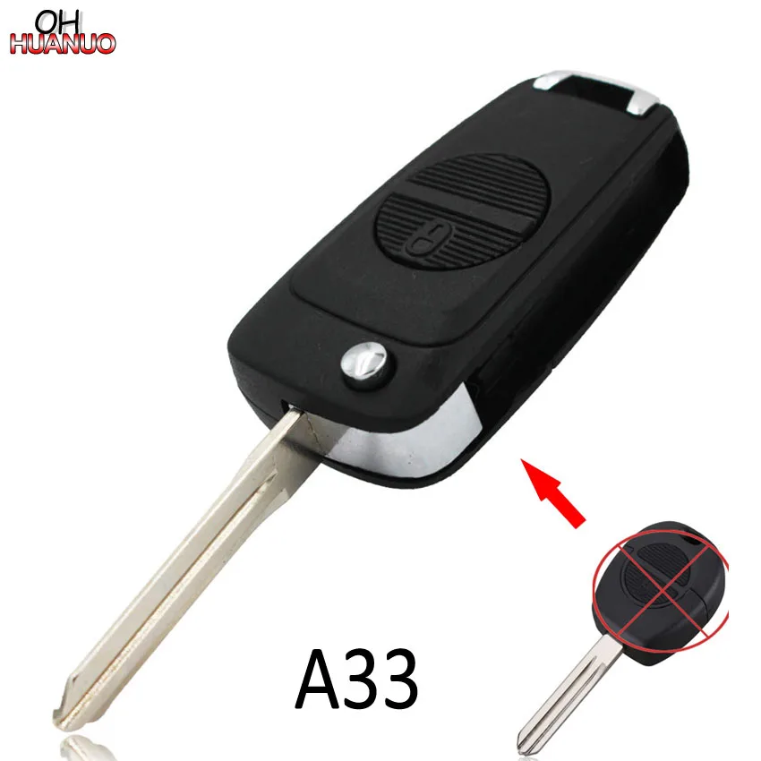 2 кнопки Складной флип-ключ чехол для Nissan X-trail/Serena/Cargo/Micra/Almera/Terrano/Primera A33 Blade |