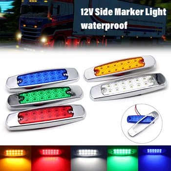 

12 LED 12V Side Marker Light Clearance Rear Light Indicator Turn Signal Lamp For Truck Trailer Tractor Van Bus Boat Waterproof