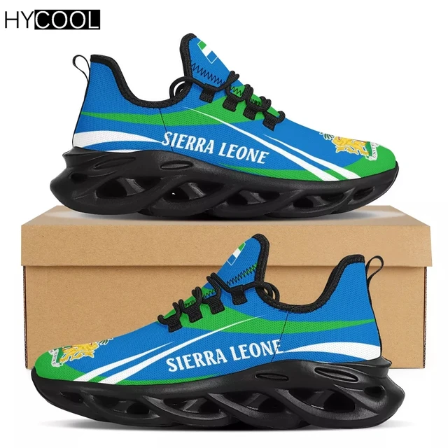 HYCOOL męskie buty do biegania damskie flaga Sierra Leone drukowanie 3D  mieszkania zasznurować siłownia oddychające sportowe trampki Zapatillas  Hombre|Buty do biegania| - AliExpress