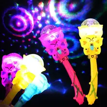 Varita de proyección mágica luminosa para niños, varita de estrella intermitente, luz Led, juguete para fiesta