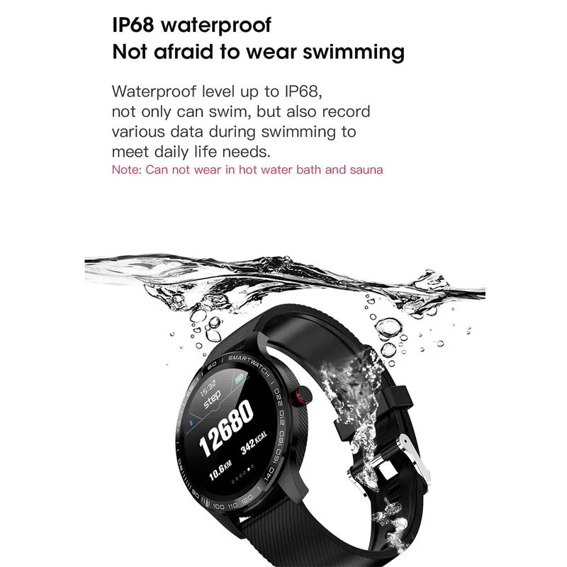 L9 Смарт-часы Для мужчин ЭКГ спортивные сердечного ритма, Смарт-часы с Bluetooth Водонепроницаемый IP68 крови Давление кислорода часы с кожаным ремешком Для женщин PK L7