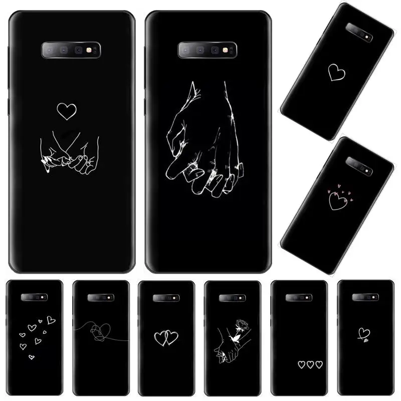 

Simple black love lines Phone Case For Samsung Galaxy S5 S6 S7 S8 S9 S10 S10e S20 edge plus lite