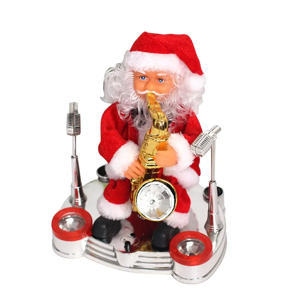 Электрический музыкальный Санта-Клаус, кукла Санта-Клаус, играющий на электронном пианино, украшение для Рождественского украшения - Цвет: Saxophone