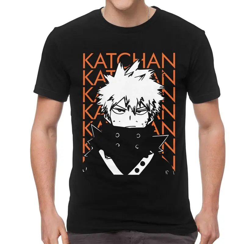 Футболка мужская хлопковая с принтом моя геройская академия Katsuki Bakugou уличная