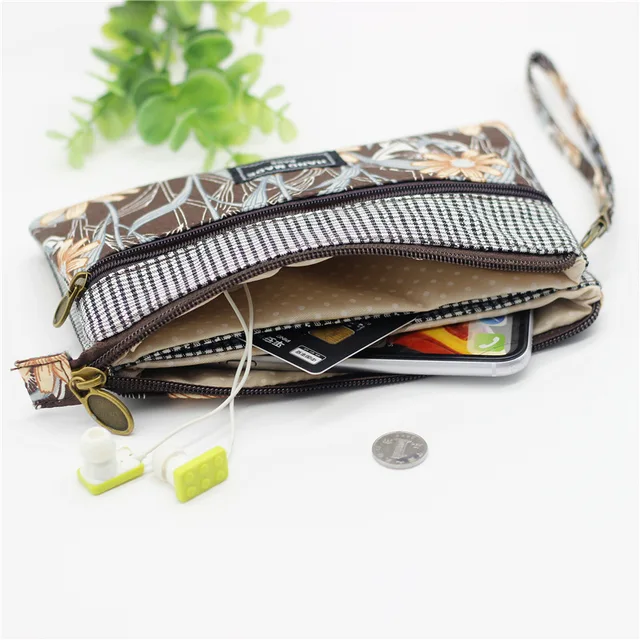 Women New Purse Cloth Long Wallet Multi-Layer Fabric Clutch Flower Women's Mobile Phone Bag for Lady Walking Carry Pouch Handbag 2