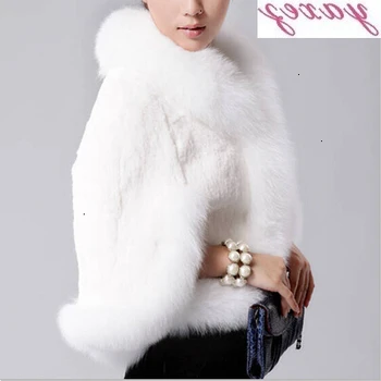 

2019 Winter Faux Fur Overcoat Imitation Rabbit Faux Collar Faux Fur Coat Mink Hair Rex Rabbit Hair New Fashion Cape Jacket