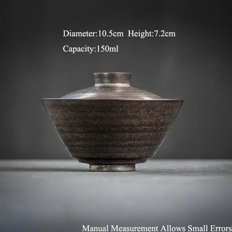 150 мл ручной работы Винтаж Японский стиль грубая керамика Gaiwan керамика Tureen кунг-фу чайные пиалы чашка для чая ретро украшения дома ремесла