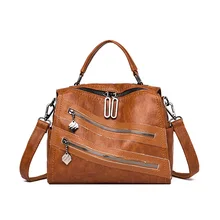 Женская сумка натуральная кожа всместильная чёрная сумочка для женщин pommax H19-004 женская сумка через плечо