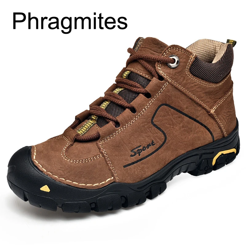 Phragmites/зимние теплые ботинки; модные уличные рабочие ботинки; водонепроницаемые кожаные кроссовки; мужские походные ботинки для работы