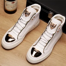 Мужские ботинки; Короткий металлический каблук; зимние кожаные ботинки; мужские повседневные ботинки в байкерском стиле; ботинки в стиле панк из искусственной кожи; высокие зимние мужские ботильоны