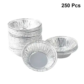 

250PCS Disposable Aluminum Foil Cups Muffin Cupcake Tin Mold Round Egg Tart Molds Baking Tool Disposable Tin Foil Egg Tart Base