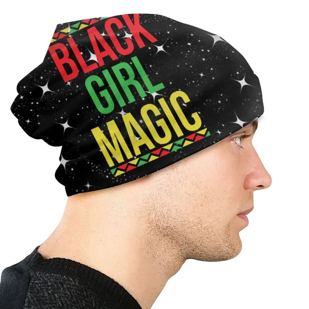 Black Girl Magic унисекс взрослая Повседневная шапочка зимняя теплая вязаная Лыжная шапка с рукавом Skully Beanies