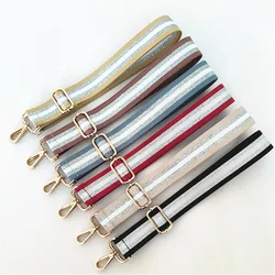 Fashion Bag Accessories Contrast Color Bright Line Shoulder Strap Bag Strap Wide Striped Printing Bag Strap Bag Belt Crossbody