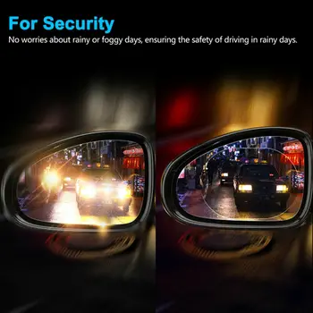 

Replacement Anti-fog Protective Film Parts 4PCS Car Rearview Mirror Rain Shield