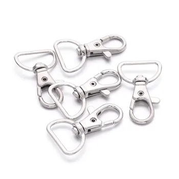 

100Pcs Swivel Trigger Clips D Ring Lanyard Snap Hook Metal Lobster Clasps 38x24mm for Jewelry Making accessories F65