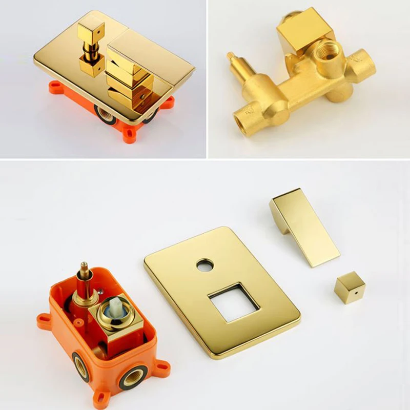 Brass Shower Faucet Mixing Valve 1-2-3 Ways Concealed Embedded box Wall Mount