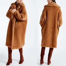 Женское пальто из искусственного меха, коллекция года, повседневная меховая куртка большого размера, толстая теплая куртка, длинное пальто из искусственного меха, зимнее пальто для женщин, casaco feminino