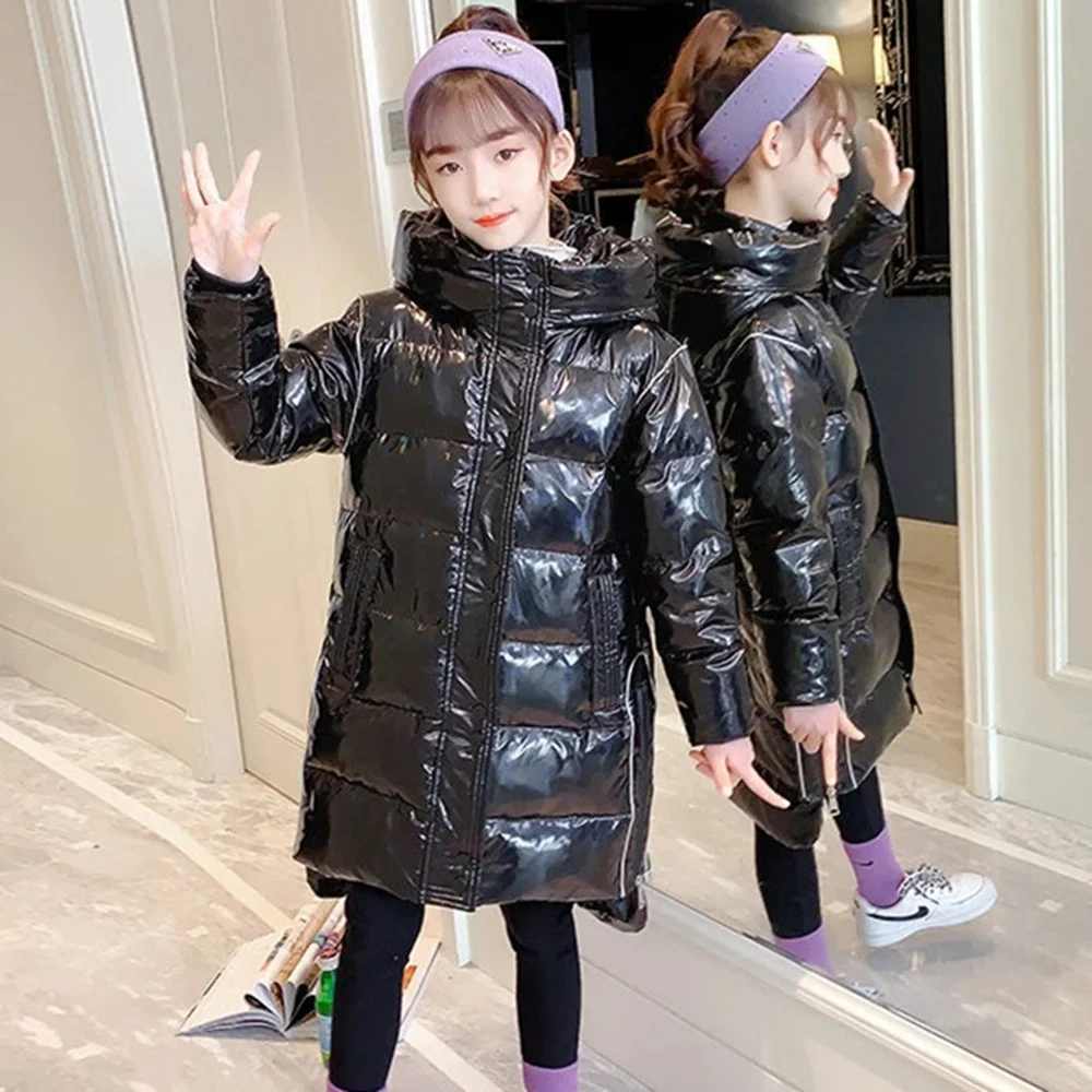

-30 degree Winter Girl warm clothing Jacket Kids Hooded Long Coat Outerwear Children Waterproof Clothes 10 14 Yrs parka snowsuit