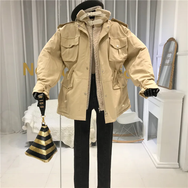 Модный женский пуховик в стиле сафари, зимний корейский стиль, abrigos mujer invierno ropa de invierno para mujer