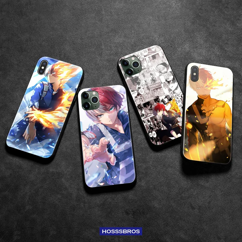Мягкий силиконовый стеклянный чехол для телефона Shoto Todoroki Boku no My Hero iPhone SE 6s 7 8 Plus X XR