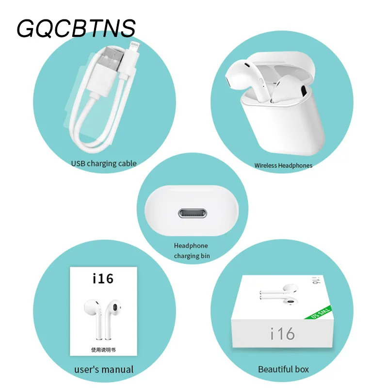 i19 i16 TWS mini Bluetooth 5.0 Earphone i20 Wireless headset sport headphone Stereo HIFI sound Earbud with mic PK i12 for phones