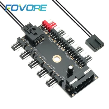 

PC 1 to 10 4Pin / SATA Cooler Fan Hub Cooling Splitter Cable PWM 12V Led Speed Power Supply Adapter For Mining PC Computer