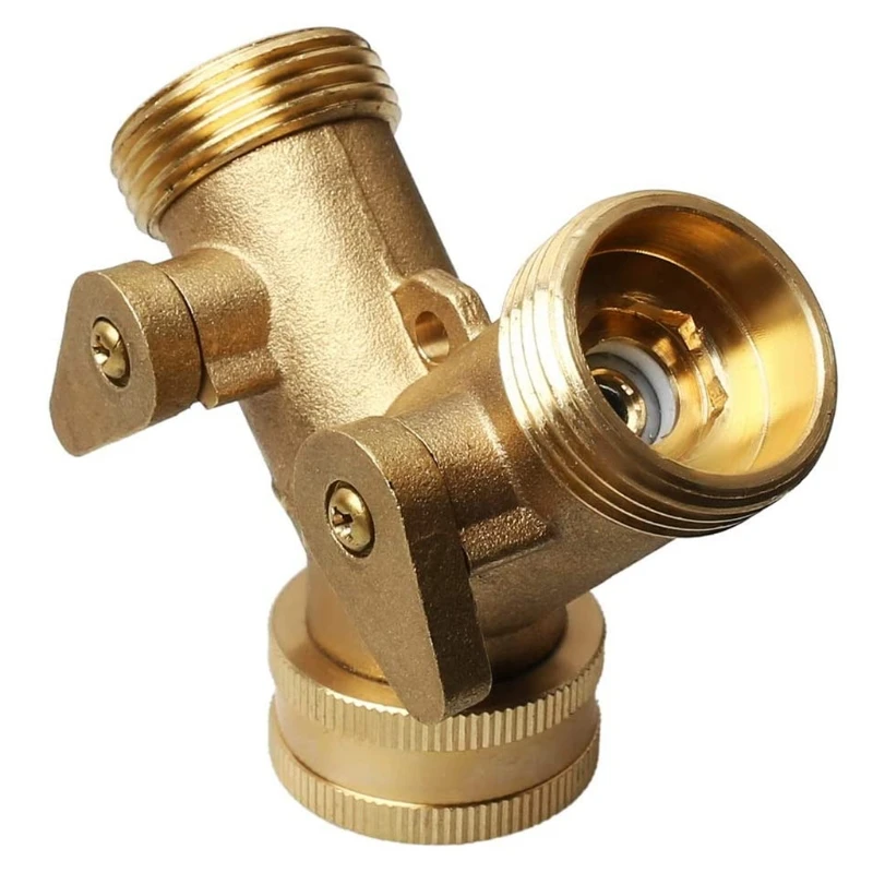 drip irrigation system kit Brass Manifold 3/4" Tap Splitter Brass Manifold Double-Way Washing Machine Hose Connector Y-Type Water Separator P31E diy watering saving system kit