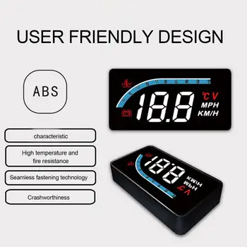 

12V High Definition HUD Head-Up Display Overspeed Warning Digital GPS OBD Monitor Water Temperature Car Accessories Interior