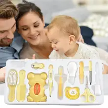 13 шт./компл. здоровье ребенка, медицинские инструменты по уходу за ногтями для стрижки животных термометр ножничный Зубная щётка для детского кормления, набор для ухода за зубами