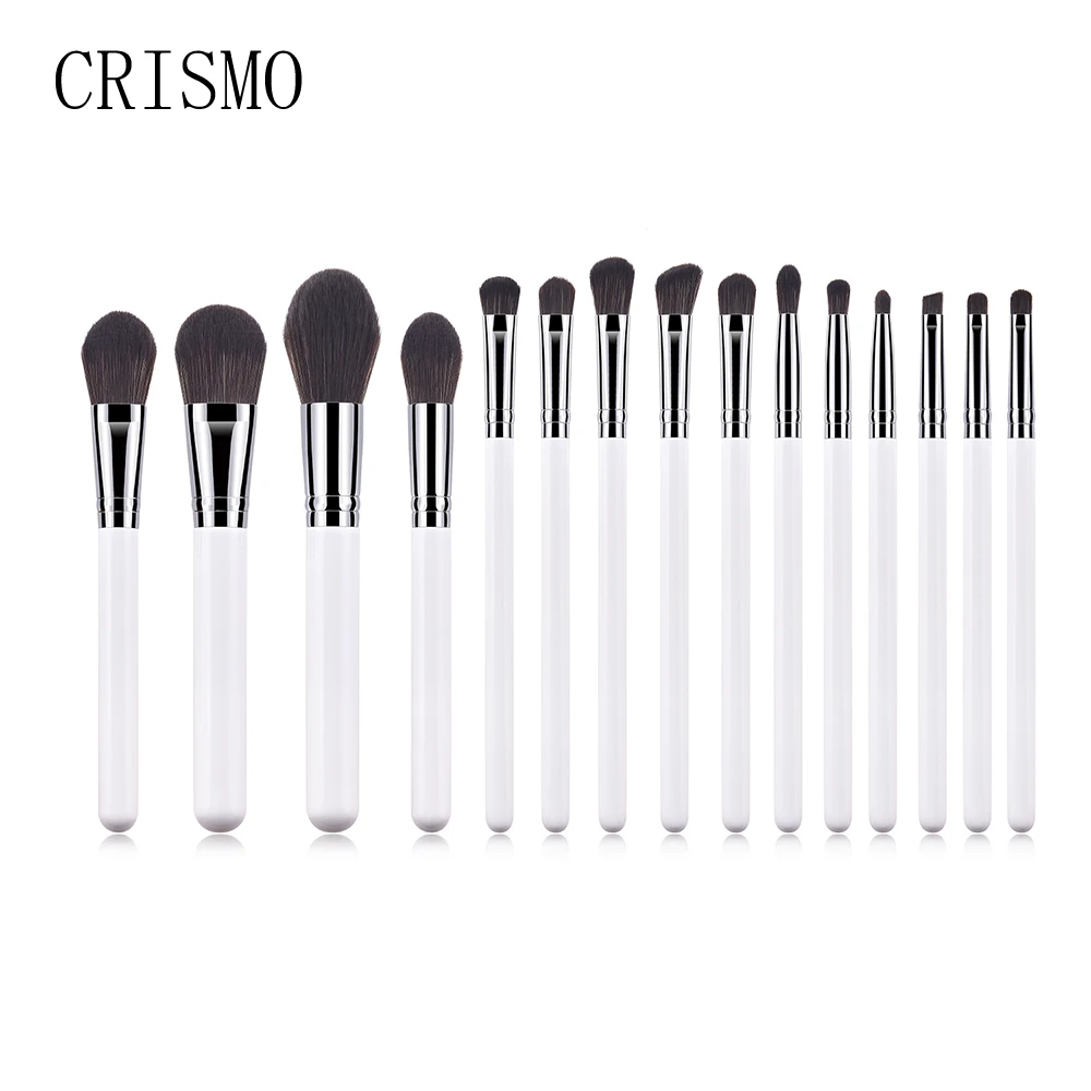 

CRISMO 12PCS White Wooden Makeup Brushes Set Soft Hair Foundation Powder Blush Eyeshadow Concealer Eye Cosmetics Make Up Brush