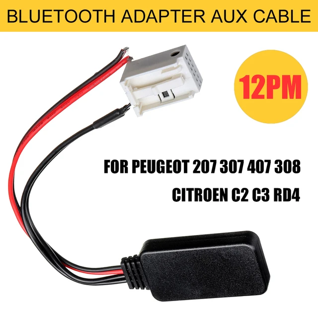 12pin Bluetooth Module Wireless Radio Stereo Aux-in Aux Cable Adapter Fit  For Peugeot 207 307 407 308 For Citroen C2 C3 Rd4 Car - Bluetooth Car Kit -  AliExpress