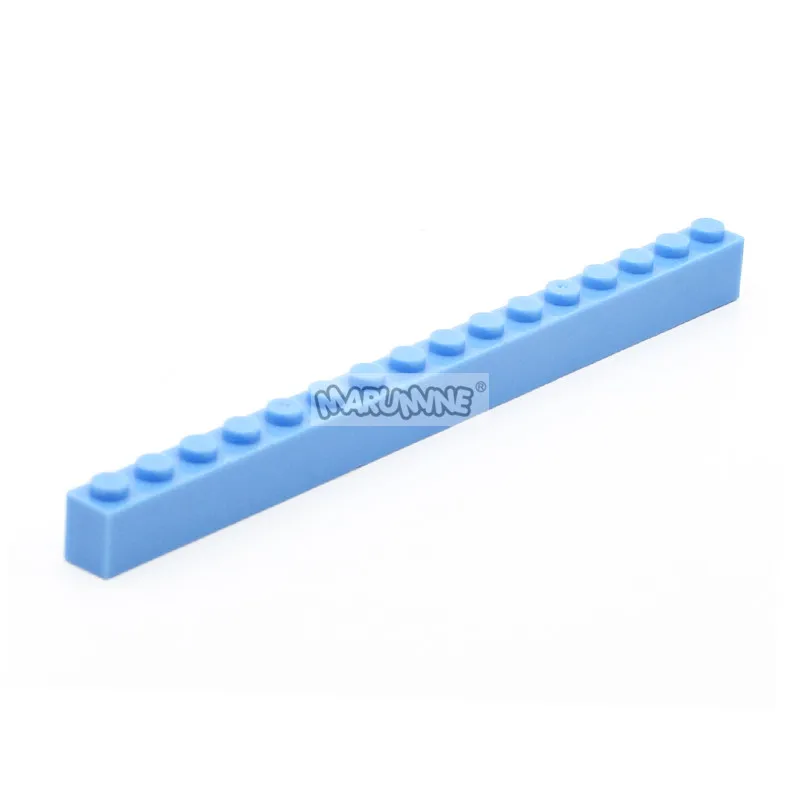 Marumine 1x16(3 H) Строительные Кубики 30 шт. базовые БЛОКИ часть город МОС частицы DIY классическое образовательное Строительство игрушки - Цвет: Небесно-голубой