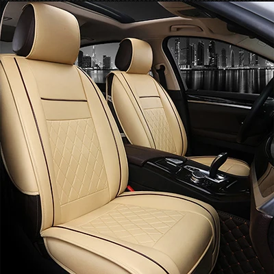 Кожаный чехол для автокресла для mercedes w124 w245 w212 w169 ml w163 w246 ml w164 cla gla w639 все модели автоаксессуаров чехлы для сидений - Название цвета: beige no pillow