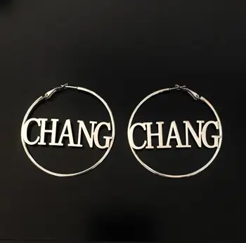 

DI-409 Custom Name Hoop Earrings Personalized Gold Color Stainless Steel Earrings For Women Letter Nameplate Circle Jewelry