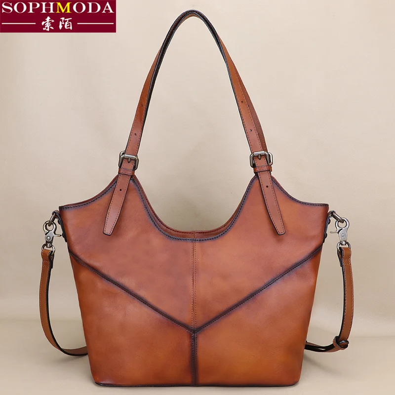 

★manually restoring ancient ways female leather handbag single shoulder bag bag inclined shoulder bag 2021 new fashion