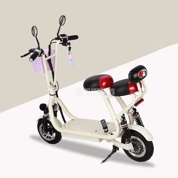 

Lady Mini Folding Electric Scooter With Child Seat 10 inch Wheel 400W 48V Lithium Battery Foldable E-Bike Bicycle For Women
